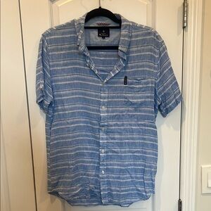 Ben Sherman Blue and White Casual Button Down Shirt